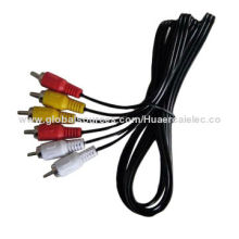 6feet triple 3 RCA audio video cable fro DVD VCR TV