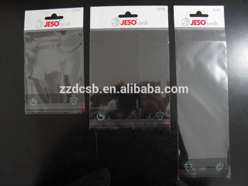various Sizes Plastic BOPP Header Card Bag For Packaging Cards With Customized Printing & Perforation Line For Easy Tear