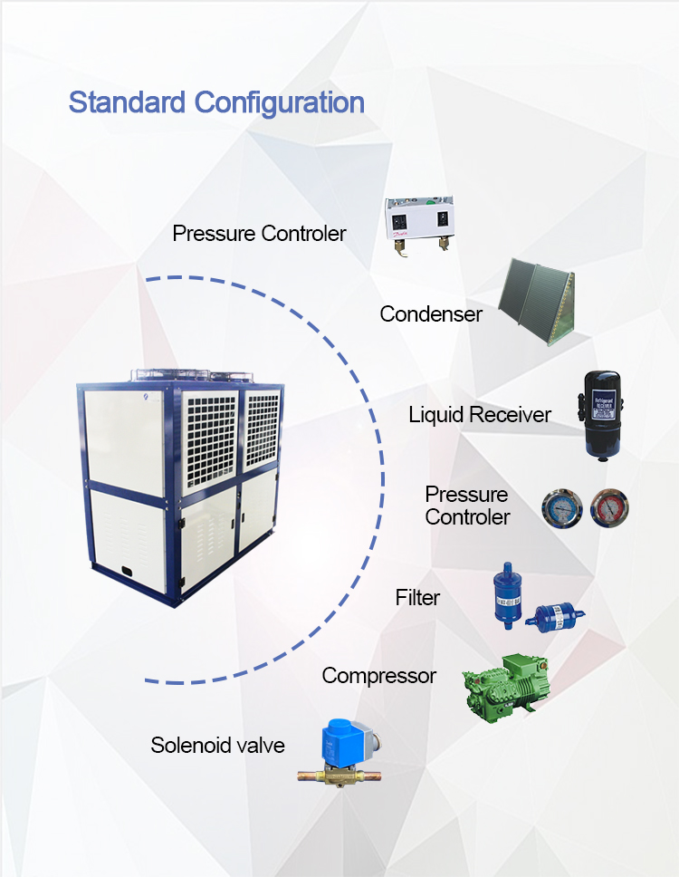 Outdoor unit semi-hermetic piston scroll compressor condensing units