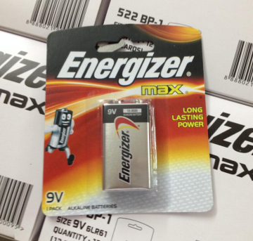 Energizer 9V 6lr61 alkaline battery for smoke detector