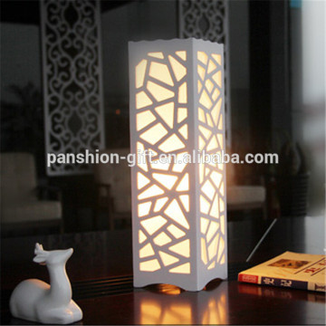 Timer LED light wood floor lamp , Cutout wood decorative floor lamp