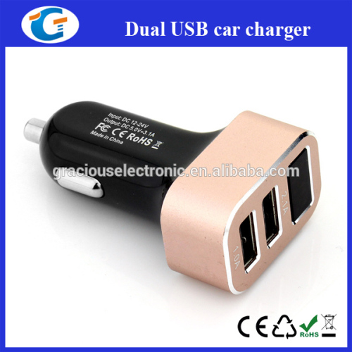 3.1a multi usb car chargers with digital indicator