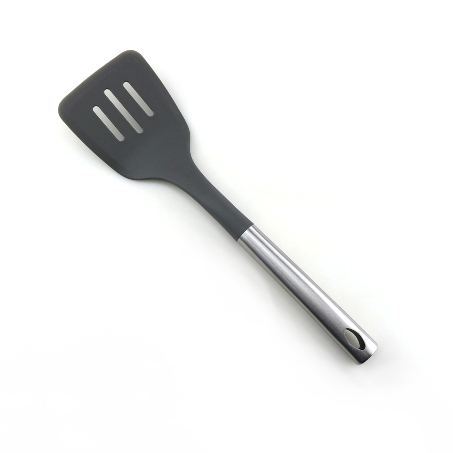 Kitchen Nylon Slotted Turner With Stainless Steel Handle