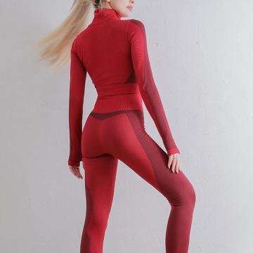 Sömlösa leggingsbyxor yogaset för kvinnor