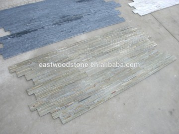grey color slate tiles slat type wall deocration