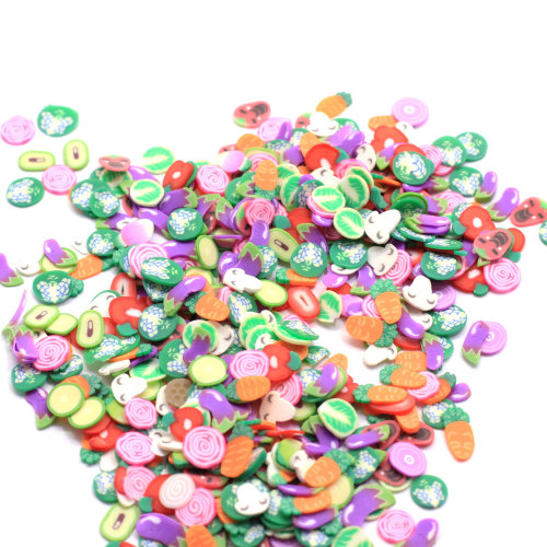 Assorted Vegetable Polymer Clay Slices Sprinkles Miniature 4*5MM Vegetable Clay Slices Slime Charms Garden Vegetables Sprinkles