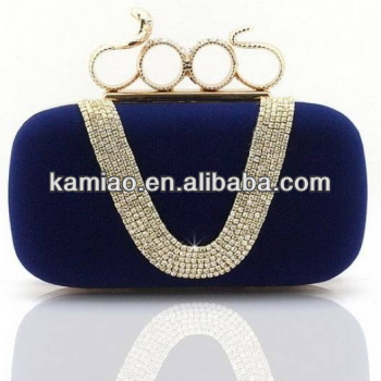 2014 ring buckles crystal evening bags ladies box clutch