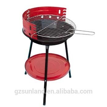 14'' backyard grate height adjustable bbq grill with trolley