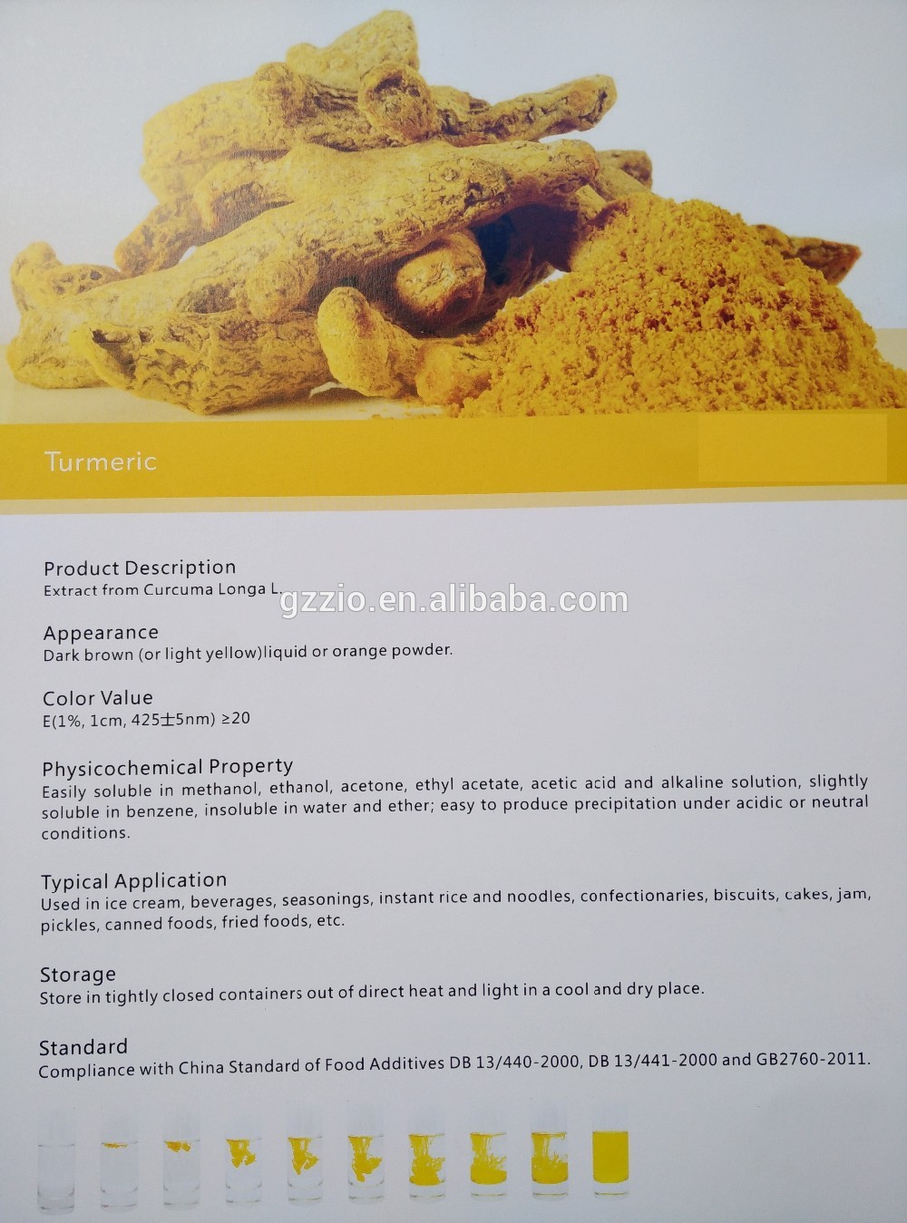 Food additive yellow turmeric extract powder factory sell free sample