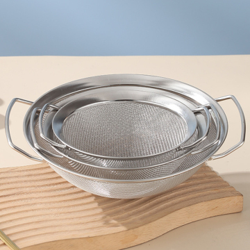 31cm Large Stainless Steel Strainer - Kitchen Deep Fry Filter with Fine Mesh