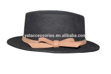 Women black color wool felt hats, pork pie hats, new design fashion hats