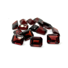 Small Octagonal Cut High Quality Red Garnet Wholesale