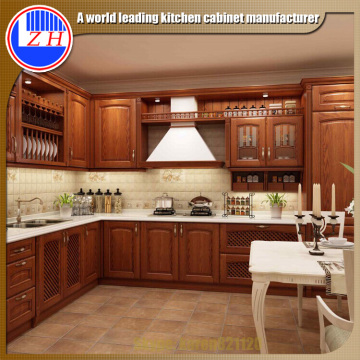 Luxury Modular beech wood custom kitchen remodeling ready to asseble
