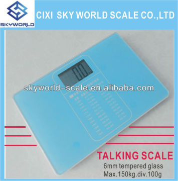 Electronic bathroom scale with talking