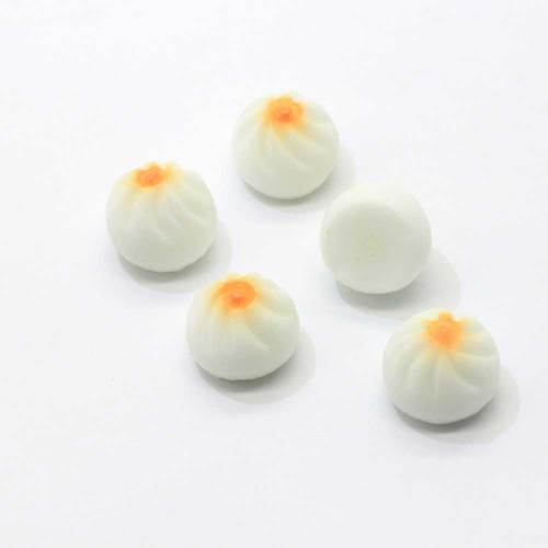 Miniatuur 3D Leuke Chinese Stijl Voedsel Speelgoed Rond Gestoomd Brood Goedkope Hars Cabochons Kawaii Charms voor Ambachtelijke DIY