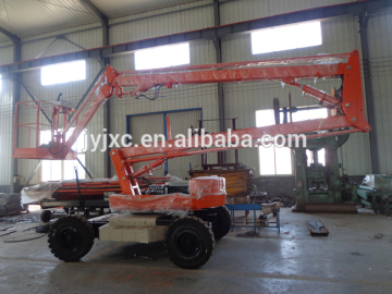 battery power hydraulic folding boom lift, self propelled electrical lift platform