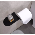 Multifunctional Matte Black Brass Toilet Paper Holder