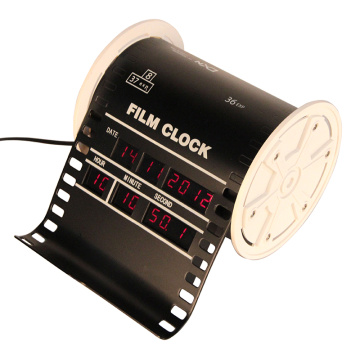 Reloj digital con alarma de modo de película vertical