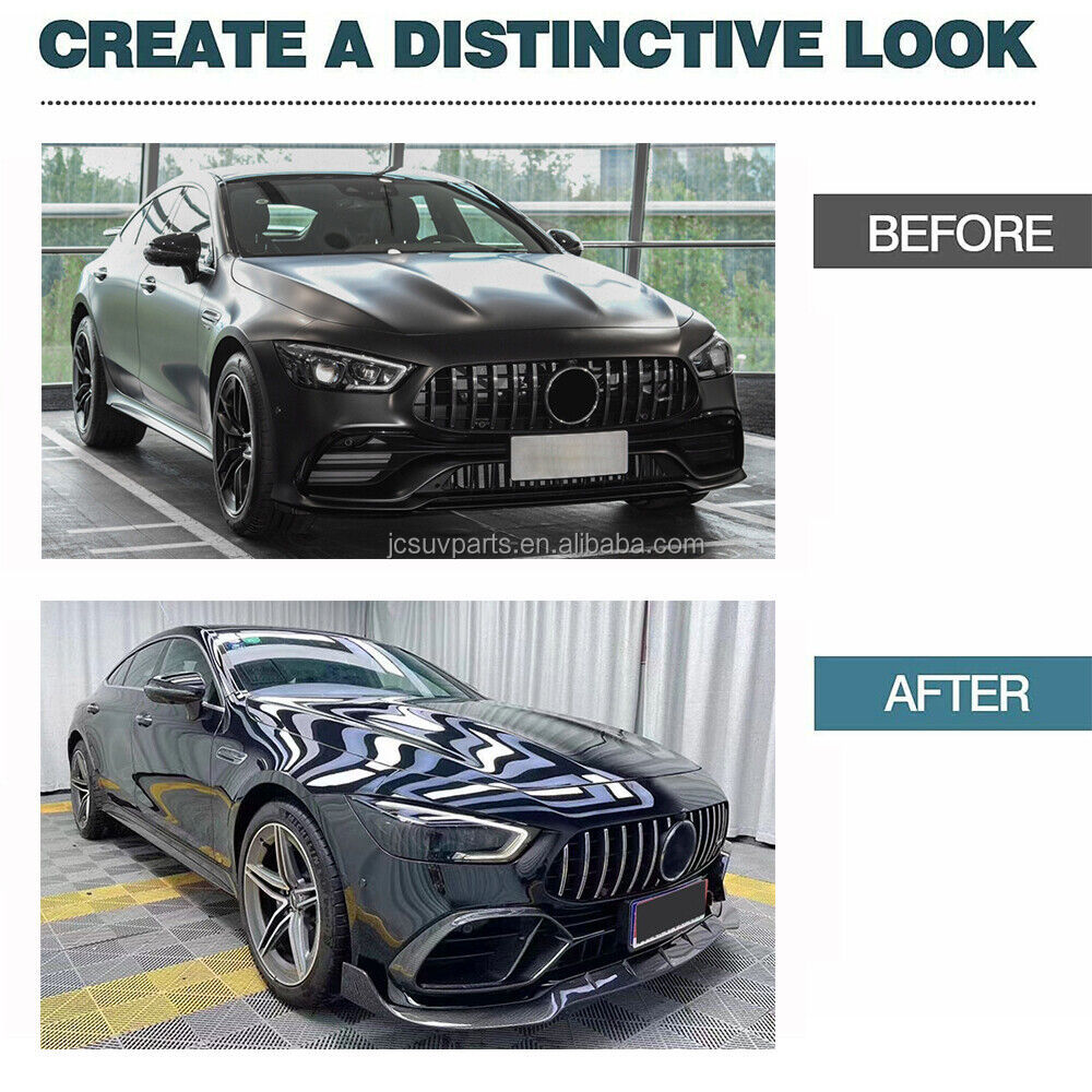 For Mercedes Benz AMG GT GT50 GT53 GT43 Real Carbon Front Bumper Grill Fog Air Vent Cover 2019 2020