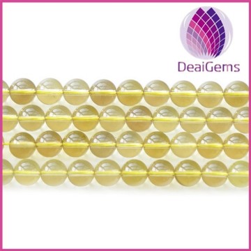 High quality lemon yellow 10mm natural citrine round beads