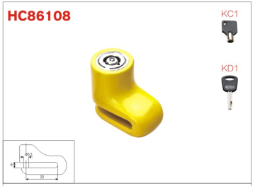 motorcycle lock, disc brake lock, cycle wheel lock HC86108