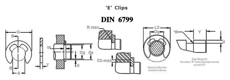 DIN6799 E-Clips E-Rings E Type Circlips