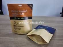 kraft paper stand up zipper bag for nuts