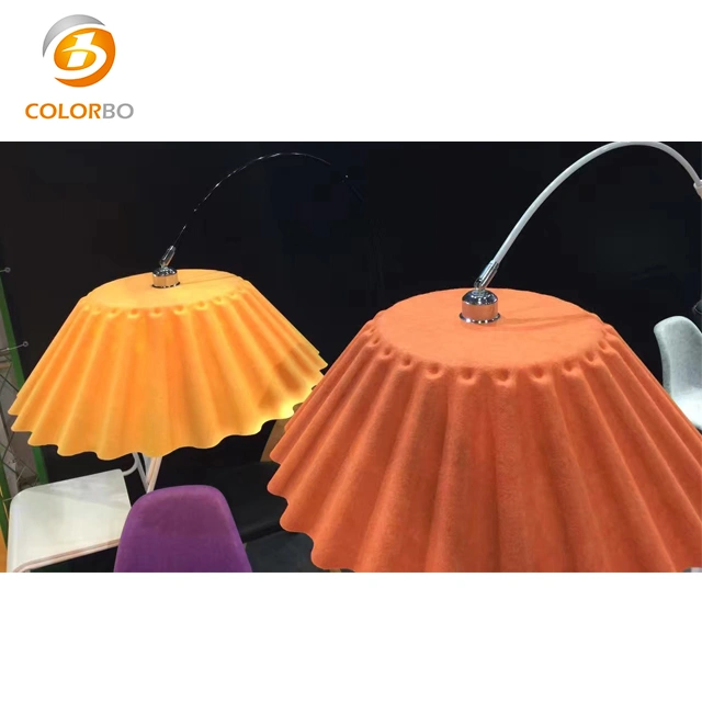 Elegant Flower Shape Khaki Pendant LED Lighting Shades Polyester Fiber Acoustic Panel Living Pet Lamp Covering