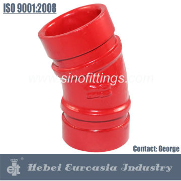 Ductile Iron Grooved Fittings Elbow 22.5 Degree