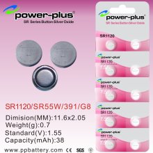 Sr1120 1.55v 38mah Silver Oxide Button Cells Batteries For Watch, Shoes Lighter Sr55w / 391 / G8