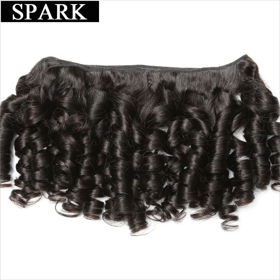 SPARKBouncy Curl Weave Funmi Hair Bundles With Closure Spiral Curly Weave Bundles With Lace Closure 4x4 Unprocessed natural hair