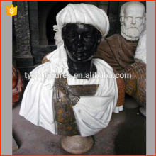 Hot sale african marble head bust statue black sculpture for decoration