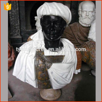 Hot sale african marble head bust statue black sculpture for decoration