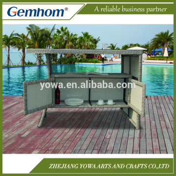 Waterproof outdoor furniture rattan bar table and bar stools