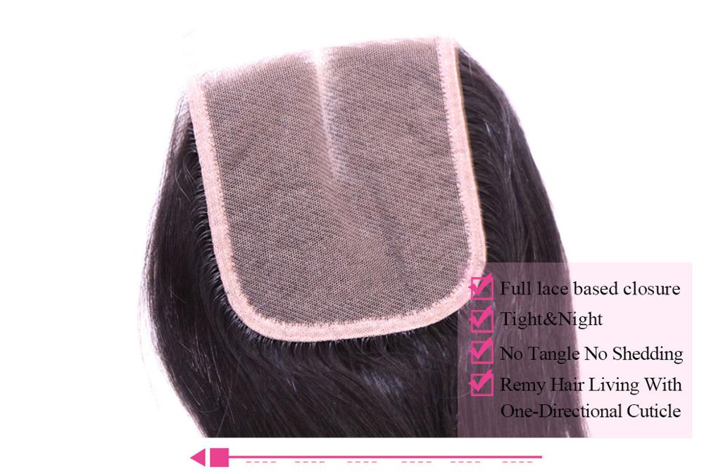 Closure 4X4 Brazilian Straight Closure Hair Raw Unprocessed Virgin Brazilian Hair