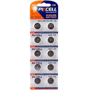 PKCELL 1.5V AG13 LR44 Alkaline Button Cell - 10 Pack