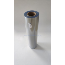 Transparent PVC film for lamination with aluminum foil