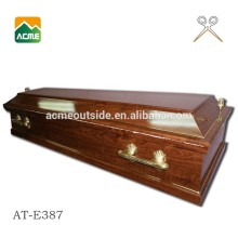 AT-E387 luxury flat packed coffin supplier