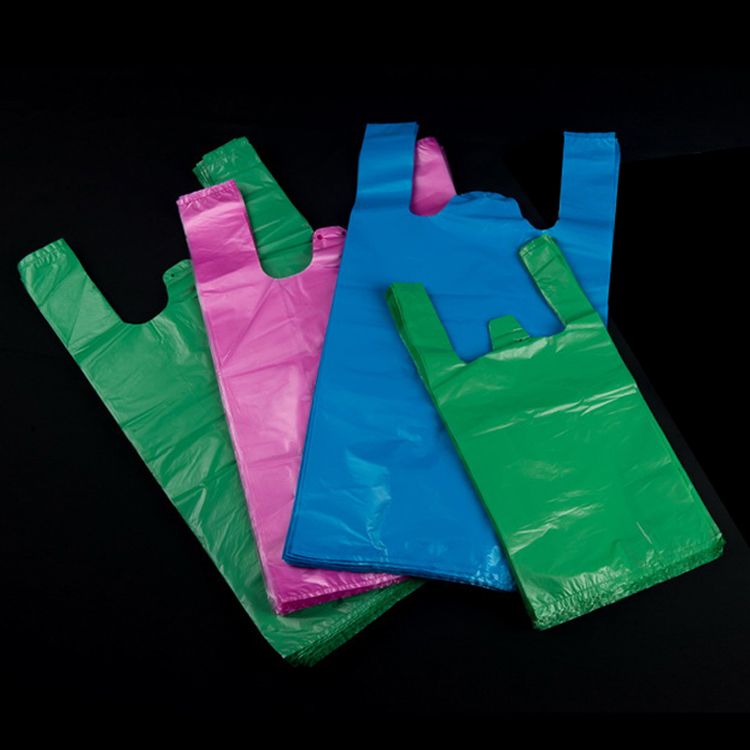 Bolsas de plastico para camisetas sistema de apertura facil plegable para compras