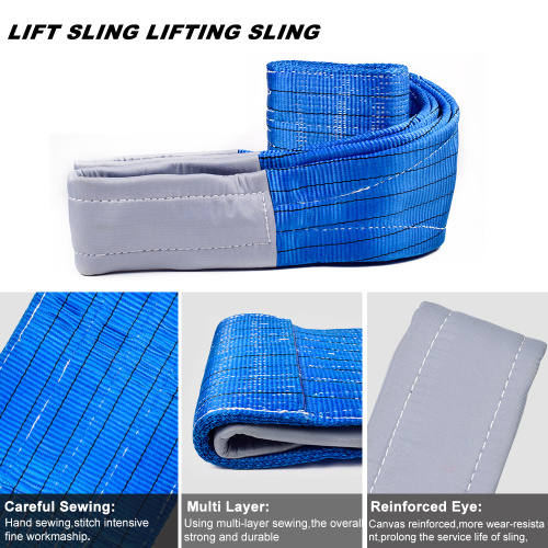 8 Ton 7M Or OEM Length 240MM Width Synthetic Eye And Eye 7T Webbing Lifting Belt Sling Blue Color Safety Factor 8:1 7:1 6:1