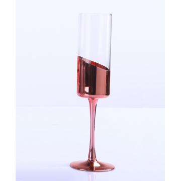 Hot Selling Hand Blown Electroplating Rose Gold Wine Glasses