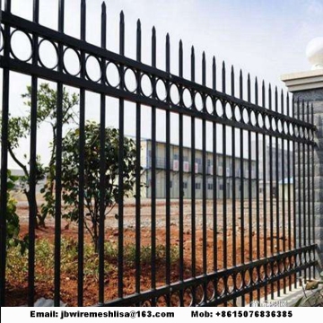 Black Zinc Steel Wrought Iron Fence