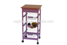 4 tiers bamboo food trolley with wine holder,best selling hotel supplies