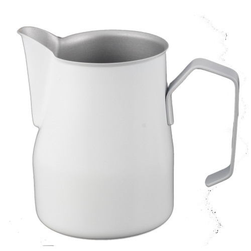 Coupe à lait et pot à lait en acier inoxydable, blanc