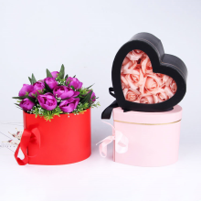 Luxury Double Heart Shape Ribbon Closure Flower Box