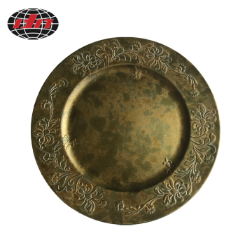 Antique Gold Plastic Charger Plate