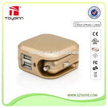 2-in-1 Compact Wall Charger/Car Charger Adapter, Travel Charger Dual USB Port Fast Charging