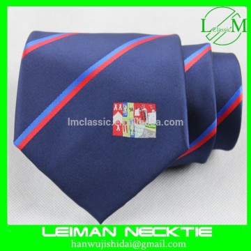 100% Polyester woven custom logo flashing tie