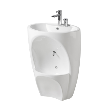 Modern Ceramic Standing Pedestal Muslim Wudu Foot Washer Basin