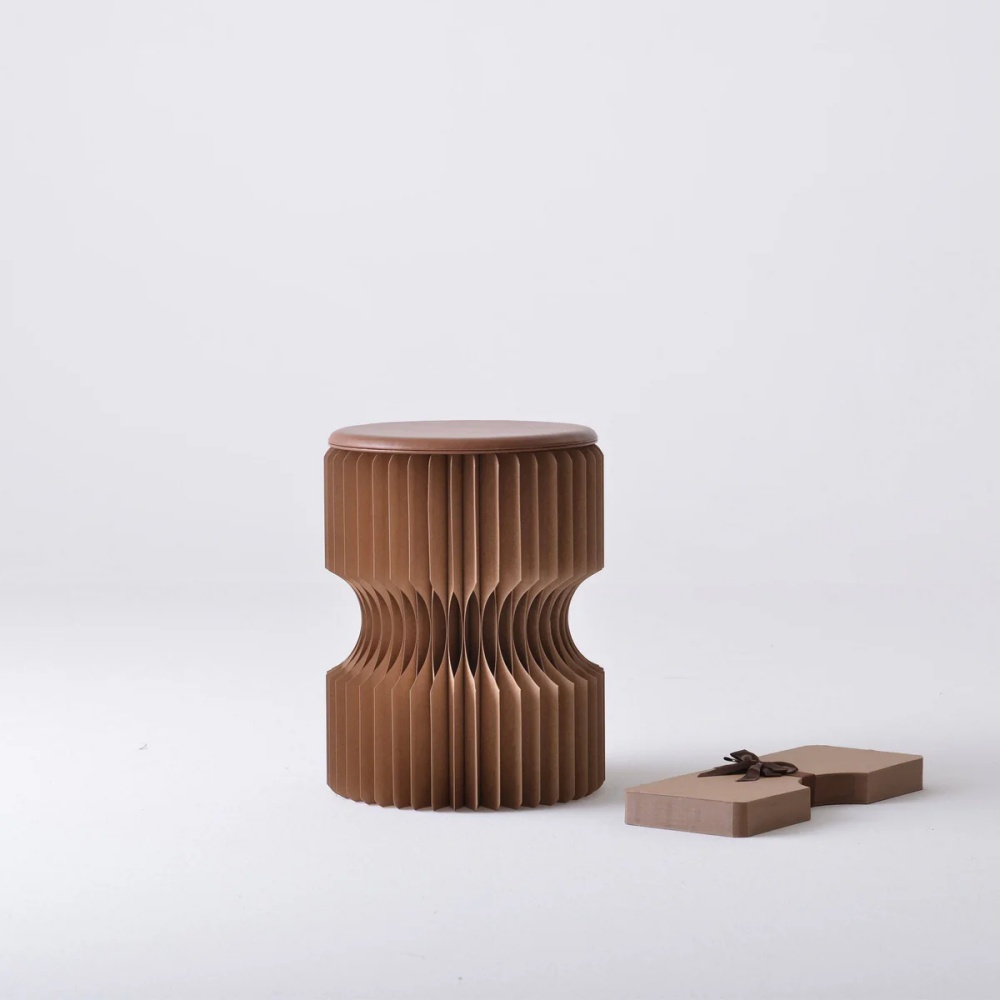 Durable Concertina Stool Made from Paper